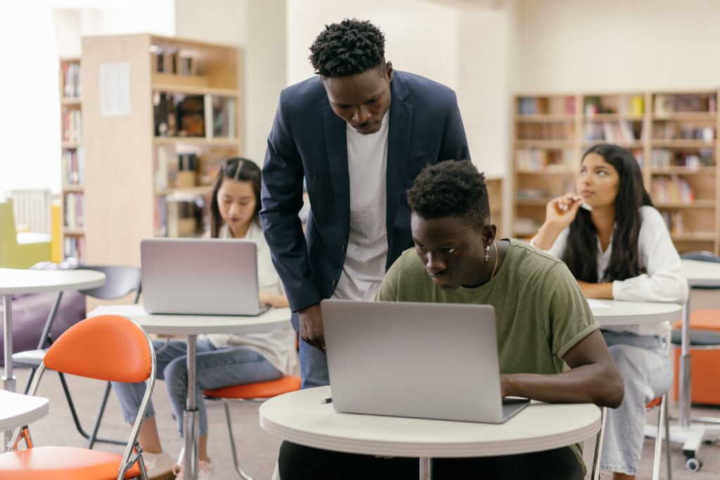 associate degree students studying in classroom