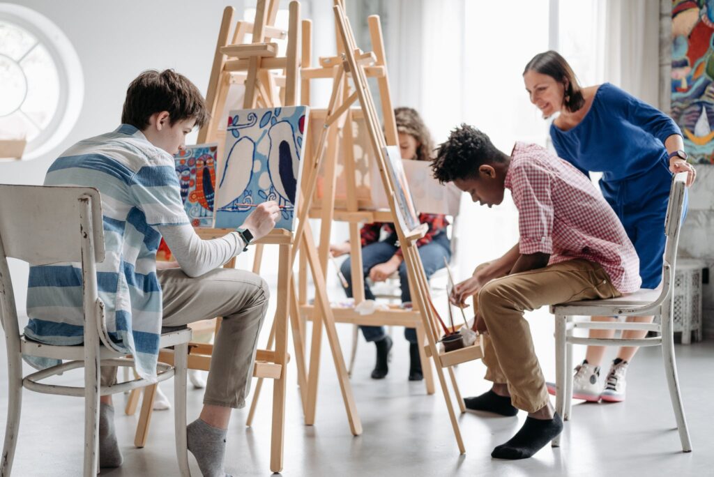 Children Painting in the Art Class