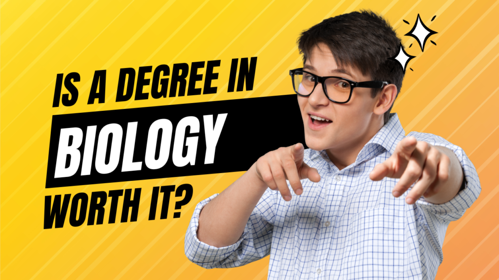 biology degree banner with man pointing to the screen
