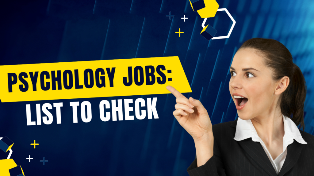 woman pointing to "psychology jobs"