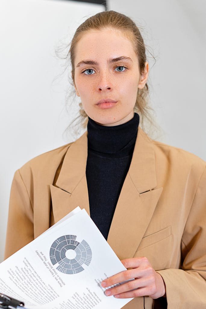 Portrait of a Female Lawyer Holding a Document