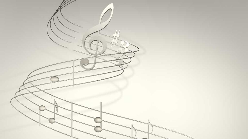musical elements in gray color